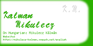 kalman mikulecz business card