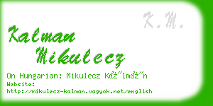 kalman mikulecz business card